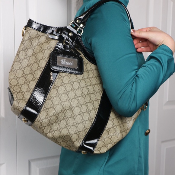 Gucci Tote Black and Tan Women's Bag - Picture 8 of 16